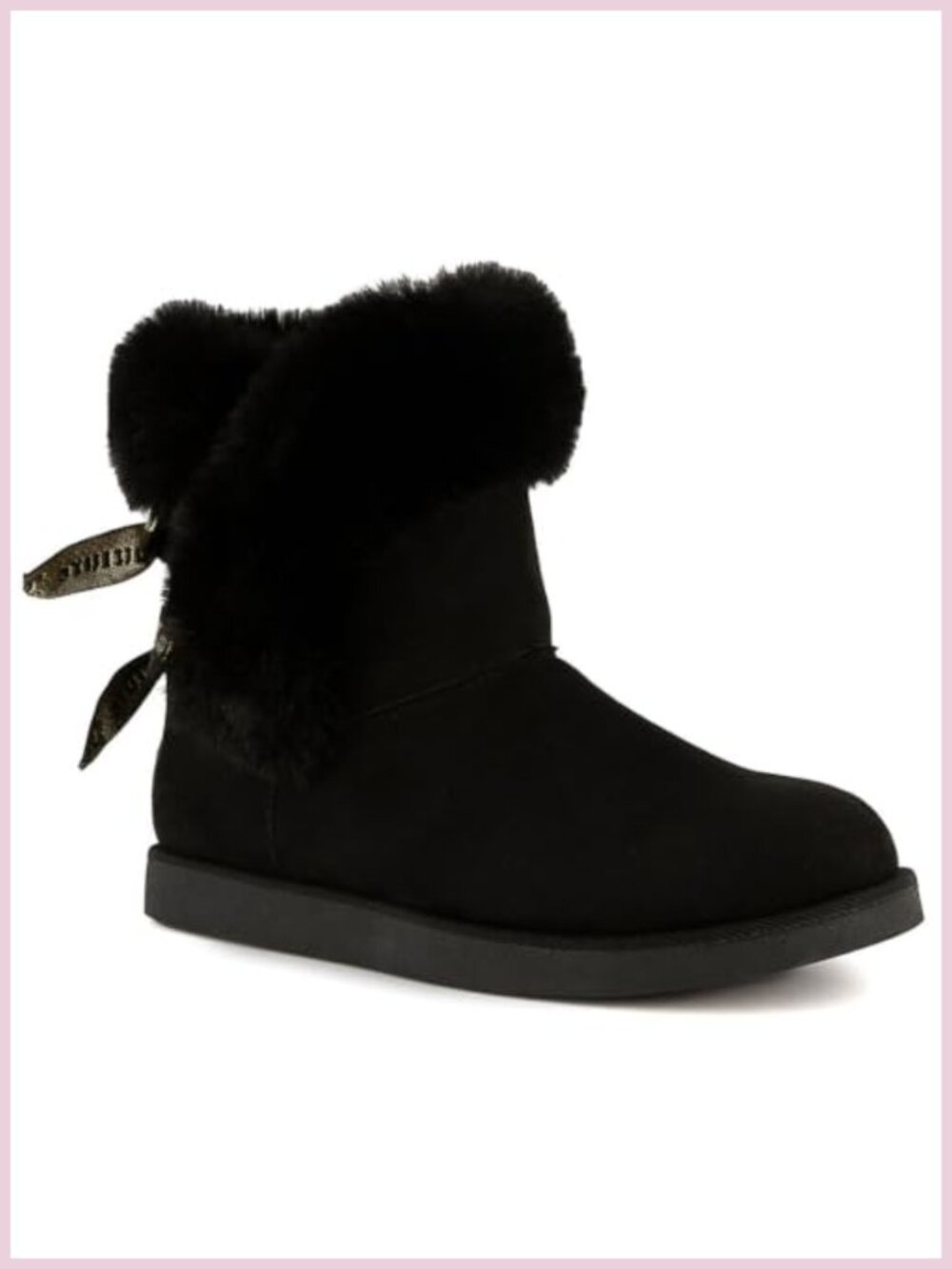 Juicy Couture Slip On Winter Snow Boots Faux Fur Lining